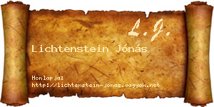 Lichtenstein Jónás névjegykártya